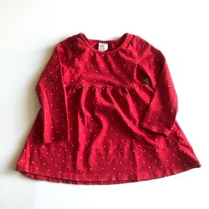 H&M Red and White Polka Dot Long Sleeve Dress